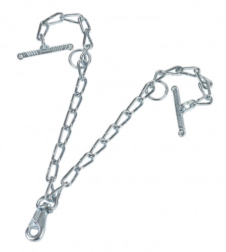 Kettenteil doppelt fr Rinderanbindung, mit Karabiner u. Knebel, 6mm